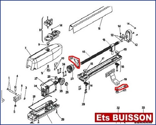 FAAC 413 Axe liaison vis sans fin N°22 Référence 718367